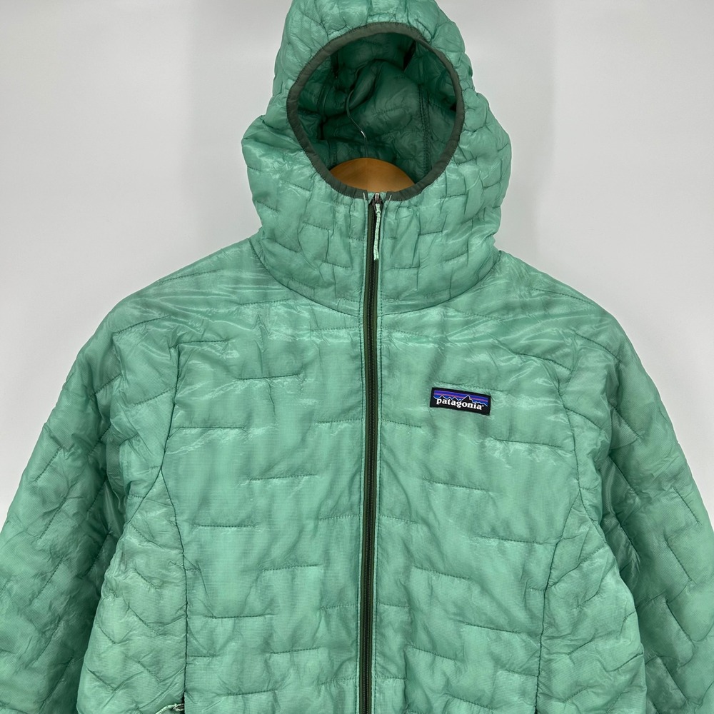 Patagonia Micro Puff Hoody Womens Medium Green Quilted Insulated Jacket